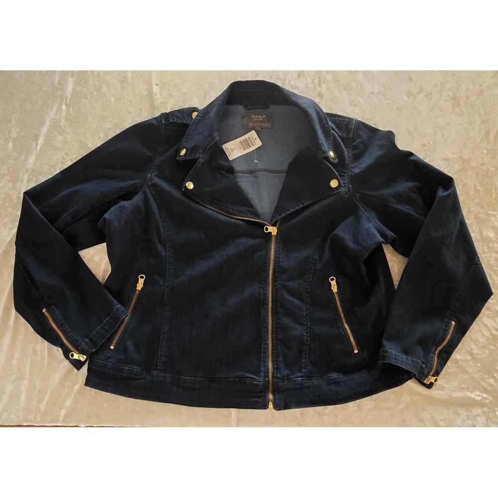 Torrid Navy Blue Jacket with Gold Accents